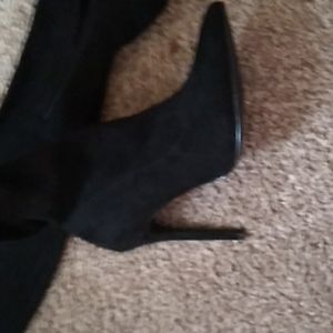 Over the knee suede high heel boots